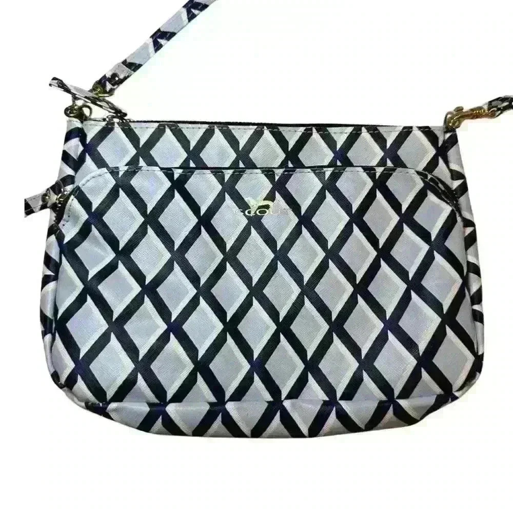 Scout Hepburn Diamond Crossbody Bag w/ Detachable Strap - Blue, Black + White - Picture 2 of 15